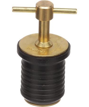 Attwood 7526A7 T-Handle Drain Plug - 1 Diameter, Locks in Place, Brass Handle, Rubber Plug - Buy Online on GoSupps.com