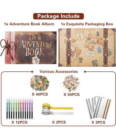 Vienrose Our Adventure Book Scrapbook Album - Up Movie Inspired - 80 Pages - DIY Kit for Couples - Luxury Gift Set - Buy Online on GoSupps.com