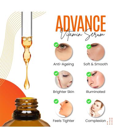 30% Vitamin C Serum - Organic Anti-Aging Facial Serum with Hyaluronic Acid Retinol Vitamin E & B | 8 Fl Oz Reduce Wrinkles & Fine Lines - Buy Online on GoSupps.com