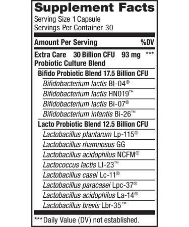 Renew Life Ultimate Flora Probiotic Extra Care - 30 Billion Live Cultures, 30 Veg Capsules - Buy Online on GoSupps.com