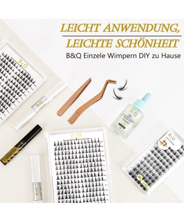 Shop 72 PCS DIY Individual Eyelashes | Reusable Wispy Fluffy B & Q Extensions for Beginners | D-14mm - Buy Online on GoSupps.com