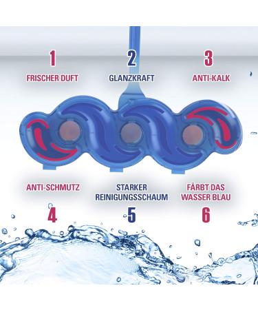 Cillit Bang 6in1 Toilet Cleaner - Blossoming Freshness Blue Water Fresh Flush Every Time - 4 Pack - Buy Online on GoSupps.com