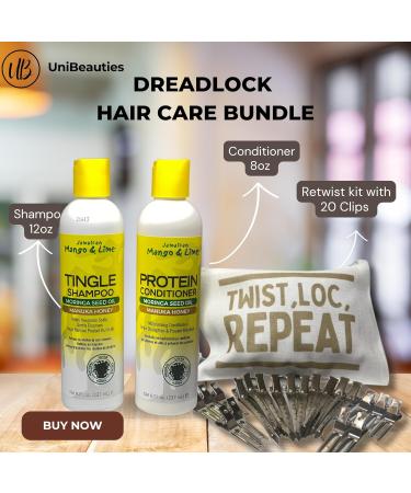 Dreadlock Shampoo & Conditioner Set Bundle:3 Items with Jamaican Mango & Lime Hydrating 8oz Set with UniBeauties Retwist Kit Loc Accessories | Dreadlock & Natural Hair Care for Men & Women - Buy Online on GoSupps.com