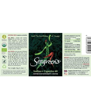 Seagreens Everyday Iodine+ - 60 Capsules for Daily Health Support - Buy Online on GoSupps.com