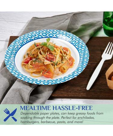 MUCHII 8.375 Inch Disposable Paper Plates 300 Count - Soak-Proof & Cut-Proof for Family Gatherings, Parties, Picnics - 300 Pack - Buy Online on GoSupps.com
