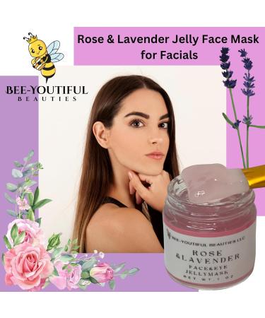 Rose & Lavender Jelly Face/Under Eye Mask | Brightening & Nourishing Skin Treatment | Natural Rose Water & Bee Pollen | 1 OZ - Buy Online on GoSupps.com