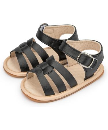 Sonsage Baby Bowknot Sandals - Newborn Infant Summer Shoes 12-18 Months (Black) - Buy Online on GoSupps.com