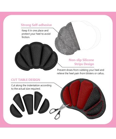 Sibba Heel Grips Liner Cushions - 4 Pairs for Loose Shoes | Anti-Slip Protectors for Blisters | Comfortable Heel Pads for Men & Women | Black & Nude - Buy Online on GoSupps.com