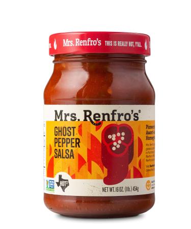 Mrs. Renfro's Ghost Pepper Salsa, 16 oz (6 Pack) 1 Pound (Pack of 6)