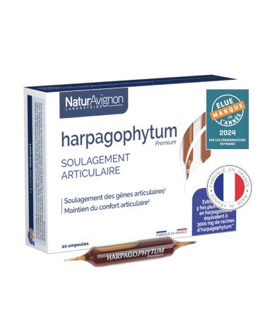 Laboratoire NaturAvignon Harpagophytum Ampoules | Joint Comfort | Proven Effectiveness | Equivalent 3000mg Harpagophytum Root + Vitamin D3 | Natural Flavour | 20 Ampoules (20 Days)