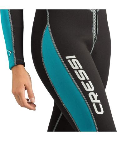 Cressi Lido Long 2mm Lady Wetsuit - Black/Azure - Ideal for Diving & Swimming - Buy Online on GoSupps.com