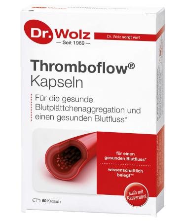 Thromboflow by Dr. Wolz for healthy blood flow blood flow capsules with grape seed extract ideal for air travel 60 capsules - Buy Online on GoSupps.com