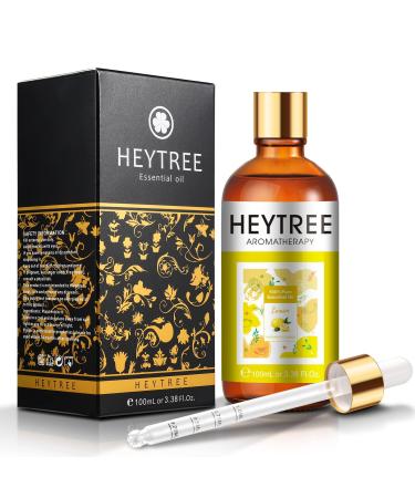 HEYTREE Lemon Essential Oil 100ml - Pure and Natural Essential Oil Excellent Air Freshener Diffusers Home Candle&Soap Making - Perfect for Aromatherapy Clean Air Stress Relief and Skin Lemon 100.00 ml (Pack of 1)