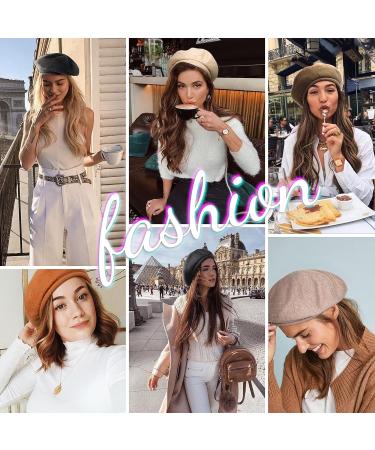 French Wool Beret Hat for Women - Classic Slouchy Knit Beanie in Black - Buy Online on GoSupps.com