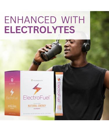 Youngevity ElectroFuel Raspberry - Natural Energy Drink Mix | Electrolyte Powder for Energy & Hydration - 30 Sticks - Buy Online on GoSupps.com