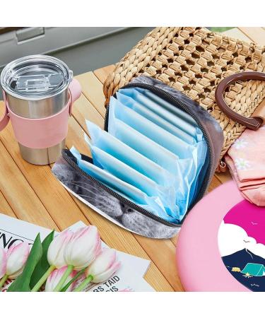 Menstrual Pad Bag with Zipper | Gray Cat Ladies Napkin Pouch | Tampon Collection Bag for Women & Girls - Shop Now! - Buy Online on GoSupps.com