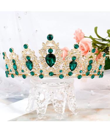 SuPoo Green Birthday Crown and Sash Kit - Rhinestone Tiara with Crystal Headband - Happy Birthday Decorations for Women - Buy Online on GoSupps.com