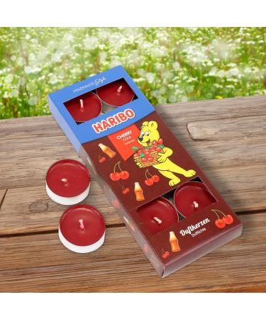 Haribo Tea Lights Trio Set All Year - Berry Mix Cherry Cola & Strawberry Happiness 30 Pieces (3 x 10) - Scented Candles with 4-6 Hours Burn Time Mood Lighting for Home - Buy Online on GoSupps.com