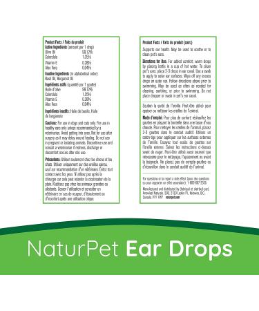 NaturPet Ear Drops for Dogs & Cats 10mL - Natural Herbal Solution for Stinky, Smelly & Itchy Ears - Ideal for Cleaning & Pre-Swim Care - Buy Online on GoSupps.com