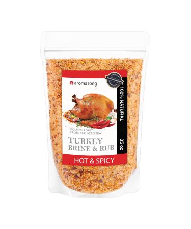 Aromasong Turkey Brine, Hot & Spicy, For Wet & Dry Brining, 2 Lb. 100% Natural, Gourmet Sea Salt Poultry Seasoning, for Roasting, Grilling, & Smoking for Brisket, Chicken, Pork & Beef.