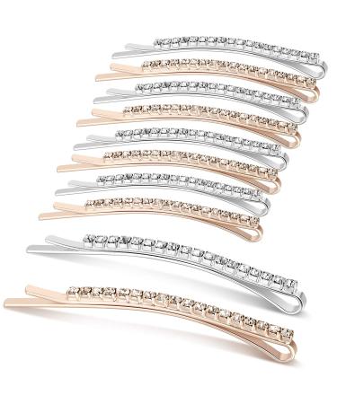 16 Pieces Rhinestone Bobby Pin Metal Hair Clips Clear Crystal Hair Pin Decorations for Lady Women Girls (Color 1)