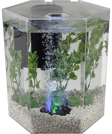 1 Gallon Hexagon Tetra Bubbling LED Aquarium Kit with Color-Changing Light Disc - Buy Online on GoSupps.com