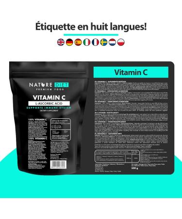 Nature Diet - Vitamin C | Powder | L-ascorbic acid | Antioxidant - 500 g - Buy Online on GoSupps.com