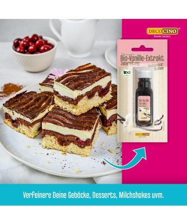 Decocino Organic Vanilla Extract 20ml - Alcohol-Free Vegan Bourbon Vanilla for Cakes Tarts & Drinks - Buy Online on GoSupps.com