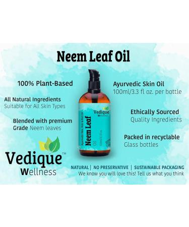 VEDIQUE Neem Leaf Oil 500ml | Ayurvedic Skin Oil for Healing & Detox | All-Natural Multi-Purpose Remedy - Buy Online on GoSupps.com