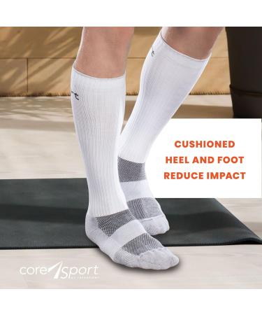 CoreSport 20-30mmHg Compression Socks - Large Black | Athletic Performance Support - Buy Online on GoSupps.com