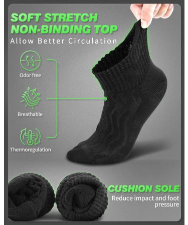 LIN Diabetic Socks 12 Pack | Extra Wide Non Binding for Men & Women | Black and White 13-15 - Buy Online on GoSupps.com