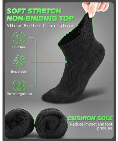 LIN Diabetic Socks for Men & Women | Extra Wide Non Binding - 12 Pack (White and Black, Size 10-13) - Buy Online on GoSupps.com