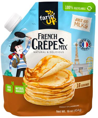 French Crepes Mix, Just Add Milk, 16oz Pack, Resealable & 100% Recyclable