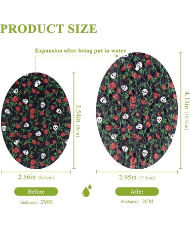 3-Pack Cleaning Kitchen Sponges Oval Rose Skull Kitchen Cellulose Dishwashing Wood Pulp Cotton - Buy Online on GoSupps.com
