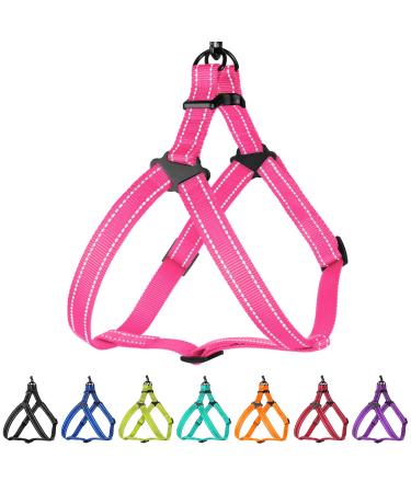 Collardirect Reflecting dog harness size S M L for walks outdoors adjustable for dogs puppies pink black red purple mint green orange blue L pink