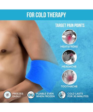 JJ CARE Gel Ice Packs - Pack of 2 Reusable Hot & Cold Compress for Pain Relief - Flexible Therapy for Injuries on Knee, Back, Neck, Wrist & Ankle - Buy Online on GoSupps.com
