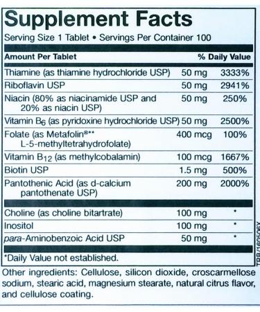 Vitamin B Complex with MethylFolate & Methyl B12 - Energy & Immune Support - 100 Slow Release Tablets - Buy Online on GoSupps.com