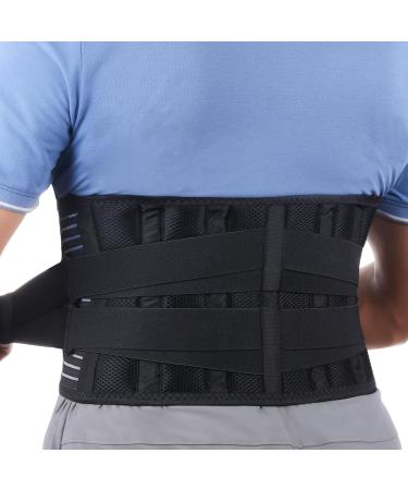 Teysor back band breathable back support belt adjustable back support lumbar support with 6 stands for men and women XXL (140-170cm)