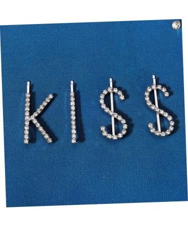 WOFASHPURET 1 Set Kiss Hairpin Sparkly Side Clip Hair Barrettes Rhinestone Headpiece for Women Glitter Hair Pin Bling Hair Clips Hair Jewels for Women Alloy Child Decorate Letter - Buy Online on GoSupps.com