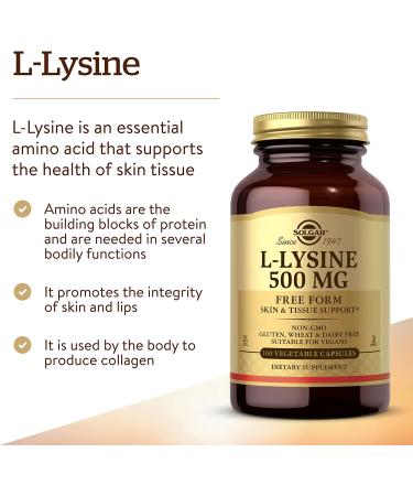 Buy Solgar L-Lysine 500mg â€“ 100 Vegetarian Capsules for Immune Support - Buy Online on GoSupps.com