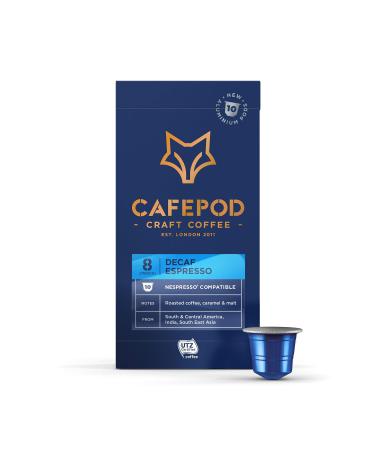 CafePod Craft Coffee Nespresso Compatible Aluminium Pods - UTZ Certified (Decaf x 10 Pods)