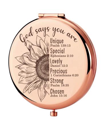 LOGMOR Healing Gifts Compact Mirror for Women  Christian Gifts for Women Mini Mirror  Appreciation Gifts  Religious Inspire Gifts Birthday Gifts for Women/Wife/Mom/Friends/Grandma/Sister