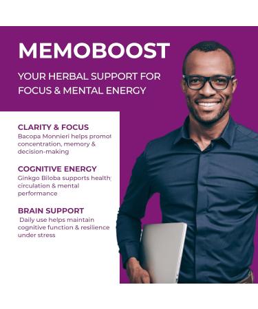 MEMOBOOST Memory Supplement - Natural Brain & Clarity 120 Capsules jar 120 - Buy Online on GoSupps.com