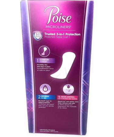 Poise Microliners Incontinence Panty Liners, Lightest Absorbency, Regular, 54 Count (Pack of 2) - Buy Online on GoSupps.com