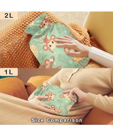 NAANLE Palmbatt Affe 1L Transparent Hot Water Bottle with Cover - Ideal for Pain Relief & Heat Therapy - Buy Online on GoSupps.com