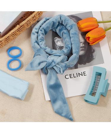 PandyCare Heatless Hair Curler Headband | Overnight Curls | No Heat Curling Set | 100% Combed Cotton | Medium & Long Hair | Blue - Buy Online on GoSupps.com