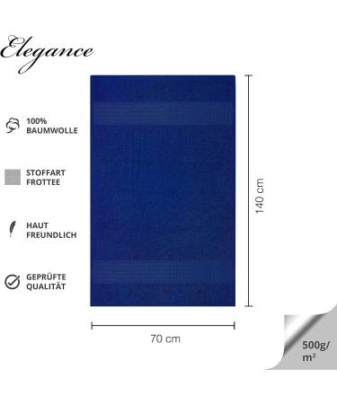Class Home Collection Terry Cloth Bath Towels - 70x140 cm Pack of 4 100% Cotton Royal Blue - Luxury for Your Bathroom - Buy Online on GoSupps.com