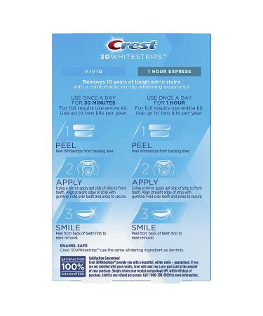 Crest 3D Vivid Plus Teeth Whitening Kit - 24 Count Flavorless Whitestrips - Buy Online on GoSupps.com