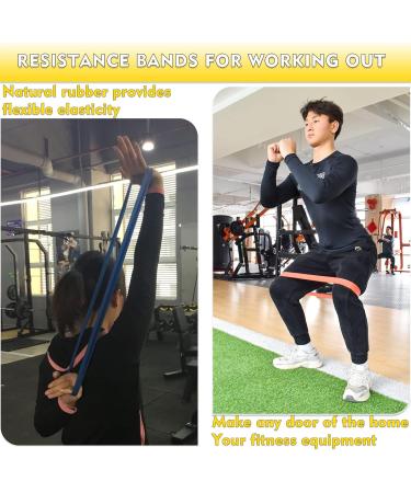 Buy Exercise Resistance Bands Set - 5 Natural Latex Workout Bands with Handles for Pilates Stretching Yoga & Home Fitness | International Shipping - Buy Online on GoSupps.com