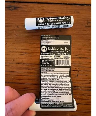 Rubber Ducky Lip Balm SPF 15 - Vegan Broad Spectrum Lip Sunscreen Water Resistant Coconut Flavor | Moisturizing Vitamin E | 3 Pack - Buy Online on GoSupps.com